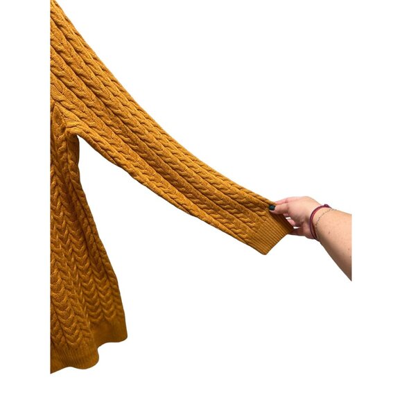 Christopher & Banks Cableknit Turtleneck Sweater Mustard Size XL NWT Soft Cozy - Picture 7 of 12